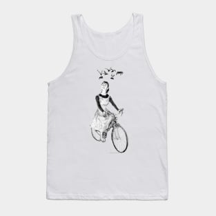 Lady riding on a bicycle (with bats) Tank Top